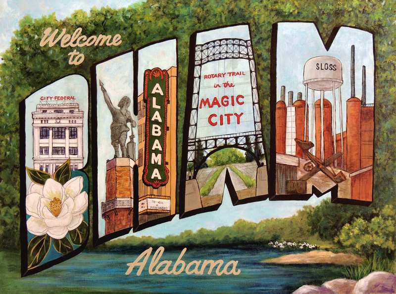 BHAM Postcard...Acrylic on Paper...18 x 24...$700 BHAM Postcard...Acrylic on Paper...18 x 24...$700